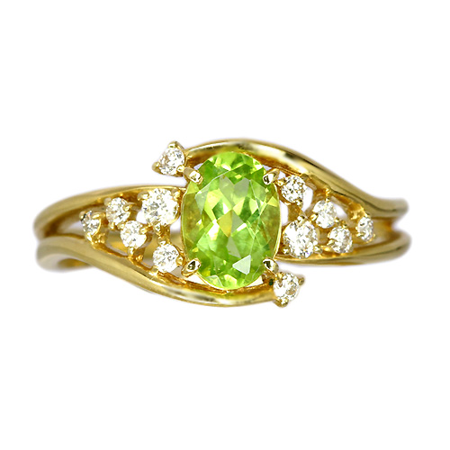 JG35☆高級 ペリドット2.58ct ダイヤ pt ヘッド 鑑別付