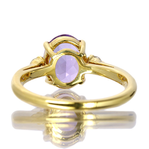 アメシスト 1.5ct ダイヤモンド イエローゴールド リング（指輪 