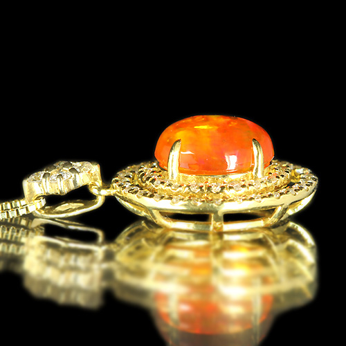 メキシコ産ファイアオパール 1.5ct ダイヤモンド イエロー