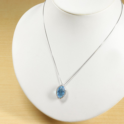 ブルートパーズ 7.3ct ダイヤモンド ホワイトゴールド