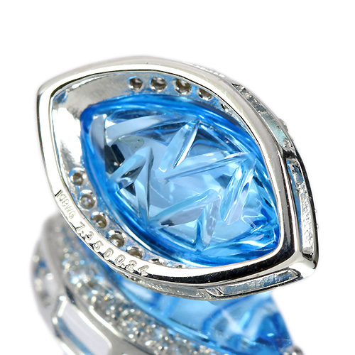 ブルートパーズ 7.3ct ダイヤモンド ホワイトゴールド