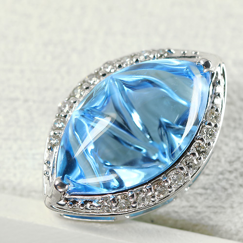ブルートパーズ ダイヤモンド 鑑定書付き ブルートパーズ 7.3ct ダイヤモンド ホワイトゴールド