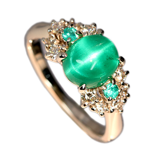 コロンビア産エメラルドキャッツアイ 2.2ct ブラジル産パライバ