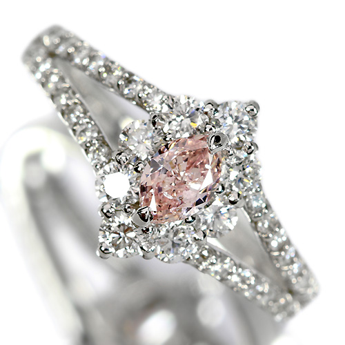 ピンクダイヤモンド 0.3ct/FP/SI2 ダイヤモンド プラチナ リング(指輪