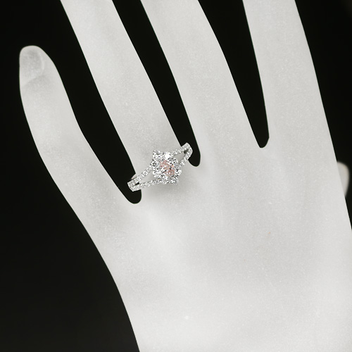 ピンクダイヤモンド 0.3ct/FP/SI2 ダイヤモンド プラチナ リング(指輪