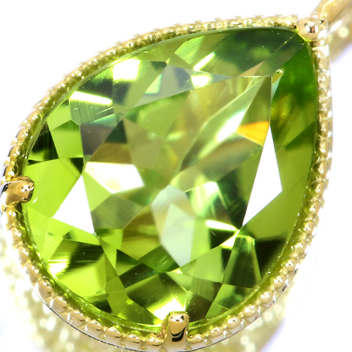 ペリドット 1.5ct イエローゴールド ネックレス【品質保証書付
