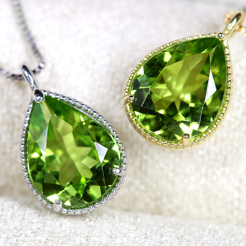 ペリドット 1.5ct イエローゴールド ネックレス【品質保証書付