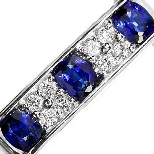 サファイア 0.7ct ダイヤモンド プラチナ ネックレス【品質保証書/宝石 