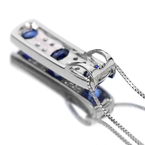 サファイア 0.7ct ダイヤモンド プラチナ ネックレス【品質保証書/宝石 