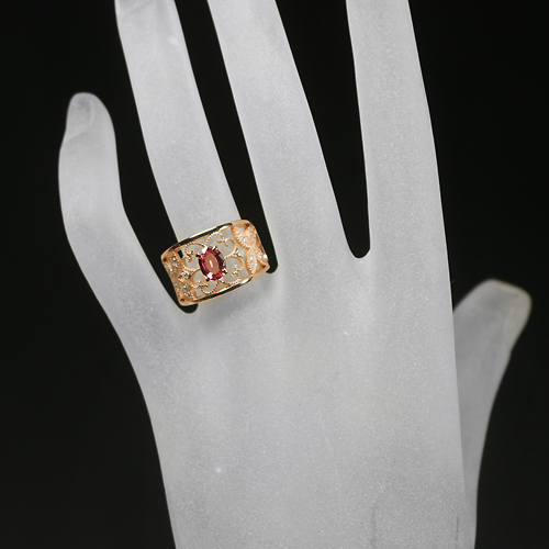 非加熱パパラチアサファイア 約1ct ダイヤモンド ピンクゴールド