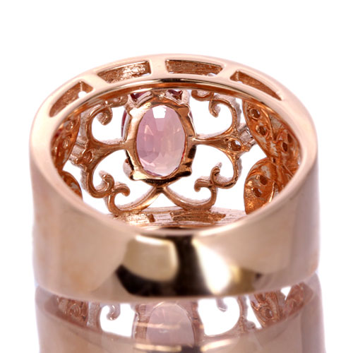 非加熱パパラチアサファイア 約1ct ダイヤモンド ピンクゴールド