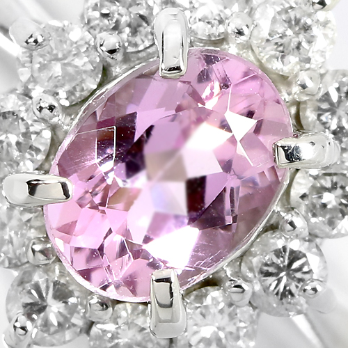 ピンクインペリアルトパーズ 0.8ct ダイヤモンド プラチナ リング(指輪 ...