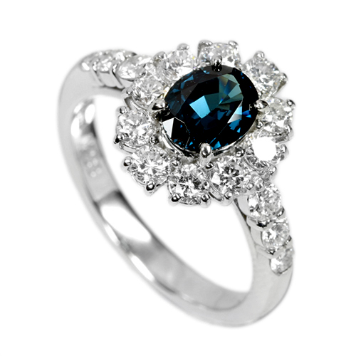 カラーチェンジガーネット 1.2ct ダイヤモンド プラチナ リング（指輪