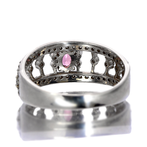 パパラチアサファイア 0.2ct ダイヤモンド プラチナ リング（指輪