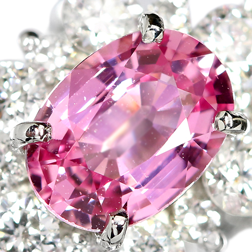 非加熱ピンクサファイア 1.0ct ダイヤモンド プラチナ ネックレス