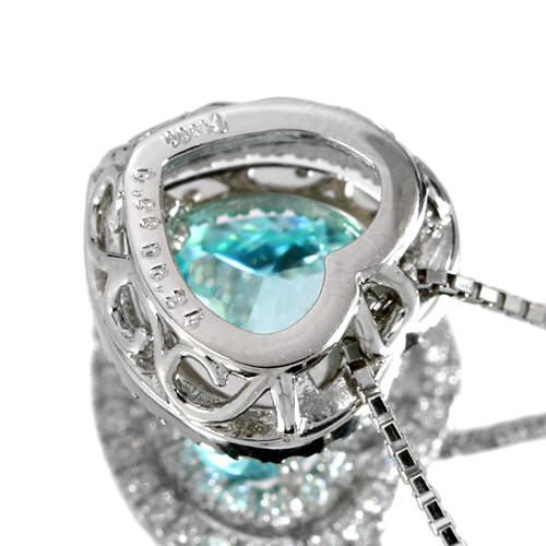 パライバトルマリン チャーム 約3.05cm ０．１１６カラット 第118回抽選販売＞パライバトルマリン 0.8ct ハートシェイプ