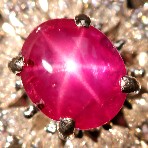 第118回抽選販売＞ミャンマー産スタールビー 0.5ct ダイヤモンド