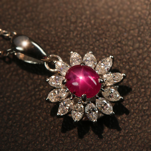 Kgf14 希少 宝石ルース ミャンマー産 スタールビー & ルビー ペンダント 第118回抽選販売＞ミャンマー産スタールビー 0.5ct ダイヤモンド