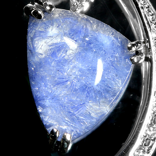 デュモルチェライト イン クォーツ 2.2ct ダイヤモンド プラチナ 