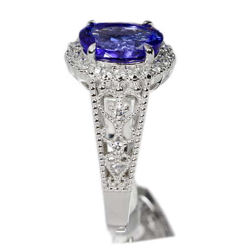 タンザナイト 1.9ct ダイヤモンド プラチナ リング(指輪)【品質 タンザナイト 1.9ct ダイヤモンド プラチナ リング(指輪)【品質