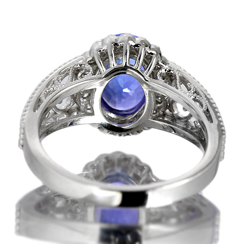 タンザナイト 1.9ct ダイヤモンド プラチナ リング(指輪)【品質 タンザナイト 1.9ct ダイヤモンド プラチナ リング(指輪)【品質