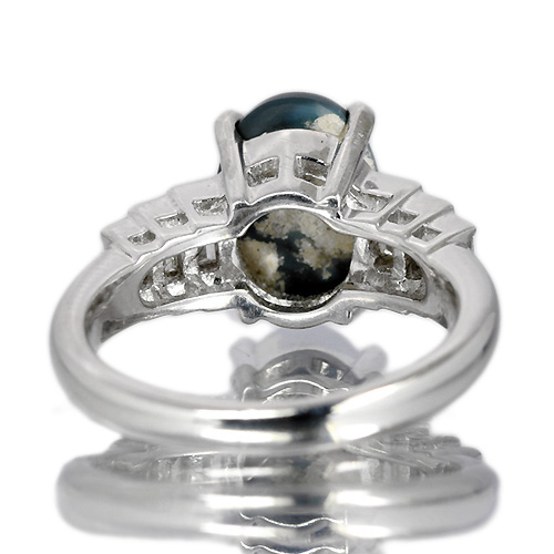 オーストラリア産ブラックオパール 1.8ct ダイヤモンド プラチナ