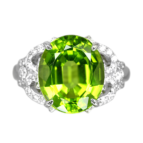 ペリドット 6.1ct ダイヤモンド プラチナ リング（指輪）【品質