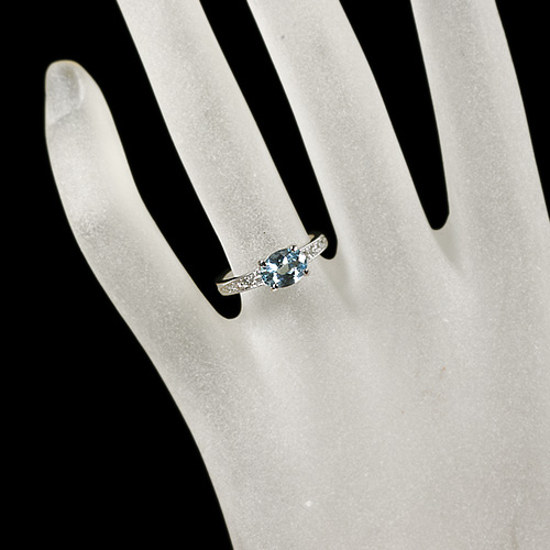 アクアマリン 約1ct ダイヤモンド プラチナ リング（指輪