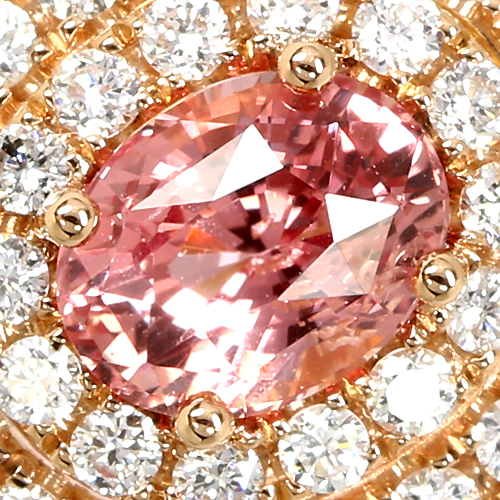 パパラチアサファイア 0.7ct ダイヤモンド ピンクゴールド リング
