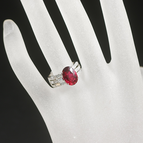 ルベライト（レッドトルマリン）3.9ct ダイヤモンド プラチナ リング