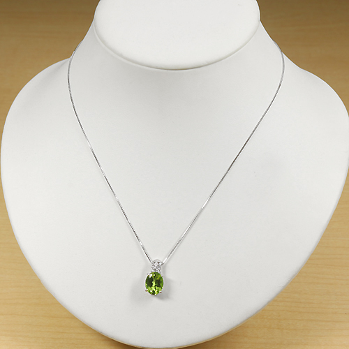 ペリドット 3.2ct ダイヤモンド プラチナ ネックレス【品質保証書/宝石