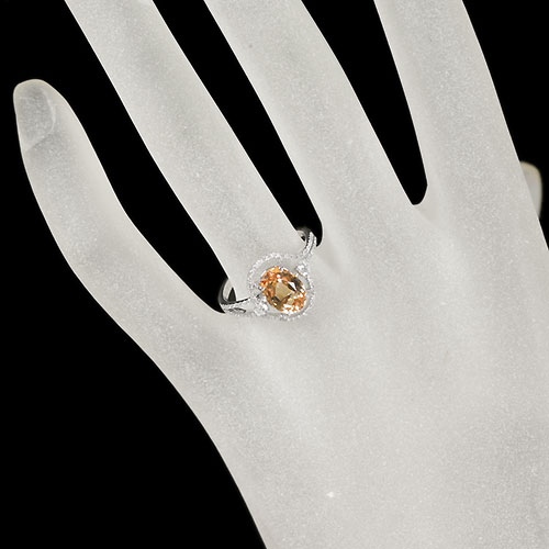 インペリアルトパーズ 約2.0ct ダイヤモンド ホワイトゴールド