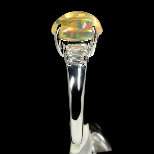 メキシコ産ファイアオパール 1.7ct ダイヤモンド 約1ct プラチナ