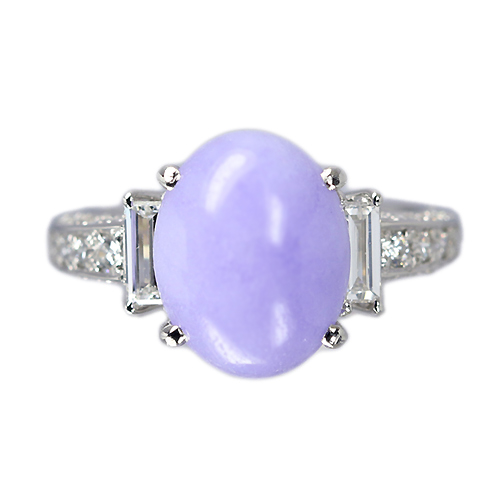 ラベンダー翡翠（ヒスイ）5.2ct ダイヤモンド プラチナ