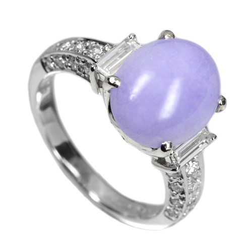 ラベンダー翡翠（ヒスイ）5.2ct ダイヤモンド プラチナ ダイヤモンド
