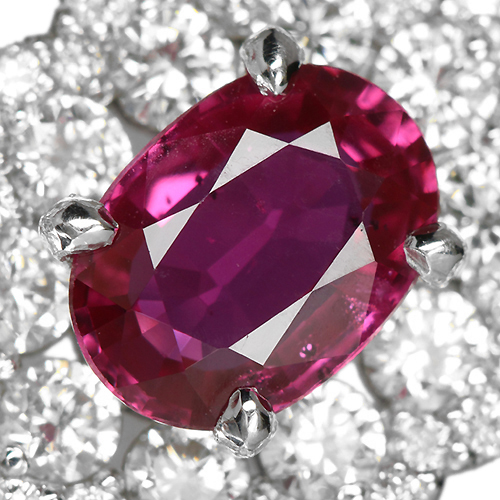 非加熱ルビー トータル 2ctアップ ダイヤモンド プラチナ ピアス【品質  