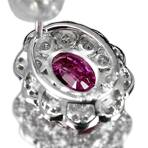 非加熱ルビー トータル 2ctアップ ダイヤモンド プラチナ ピアス【品質