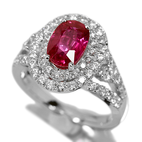 2.00ct　ルビー　ストレートデザイン　リング　プラチナ 2.00ctルビーストレートデザインリングプラチナ