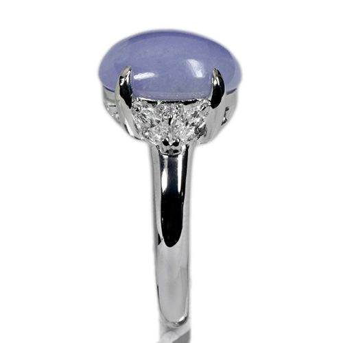 ラベンダー翡翠 6.8ct ダイヤモンド プラチナ リング(指輪