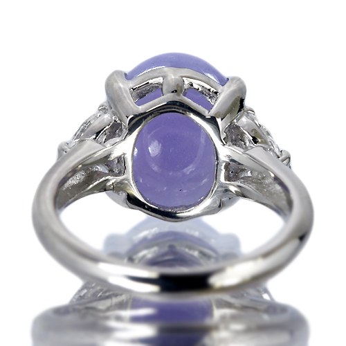 ラベンダー翡翠 6.8ct ダイヤモンド プラチナ リング(指輪