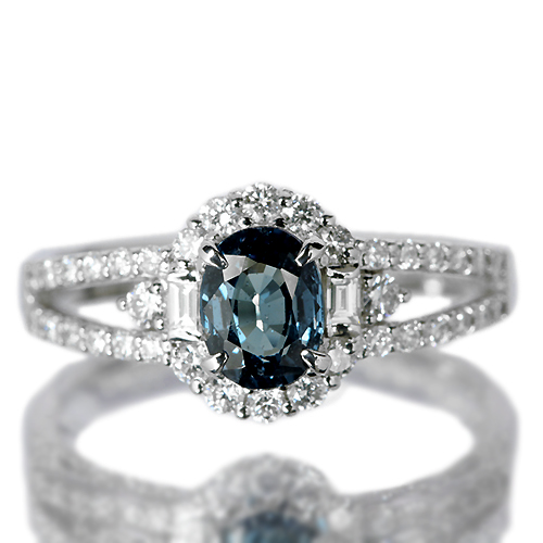 カラーチェンジガーネット 0.7ct ダイヤモンド プラチナ リング（指輪