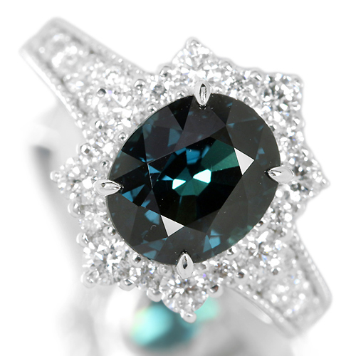 カラーチェンジガーネット 3.2ct ダイヤモンド プラチナ リング（指輪 