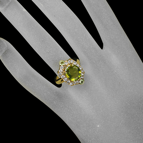 スフェーン 7.4ct ダイヤモンド 0.5ct イエローゴールド リング