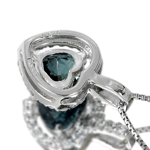 カラーチェンジガーネット 0.8ct ダイヤモンド プラチナ ネックレス