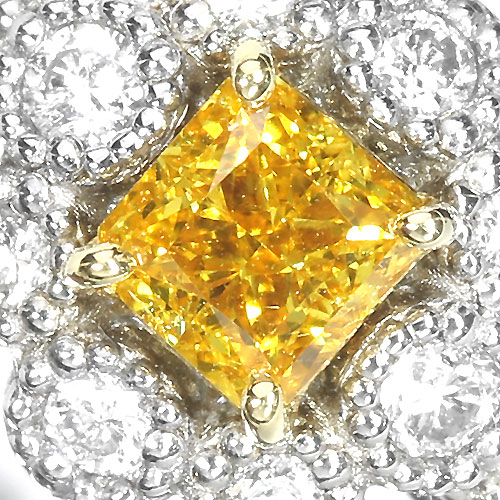 イエローダイヤモンド 0.259ct/FVOY/SI2 ダイヤモンド プラチナ
