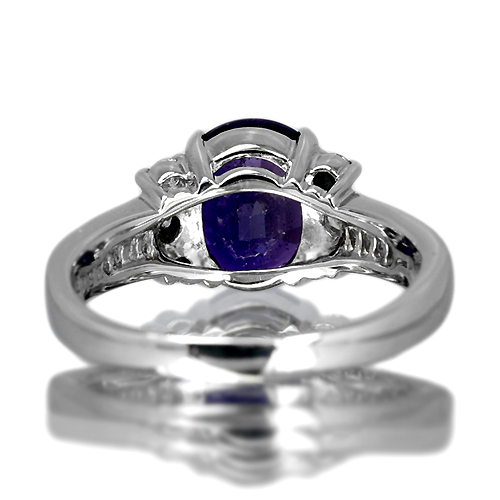 Pm900 非加熱 サファイア3.87ct ダイヤ0.4ct リング Pm900 非加熱 サファイア3.87ct ダイヤ0.4ct リング