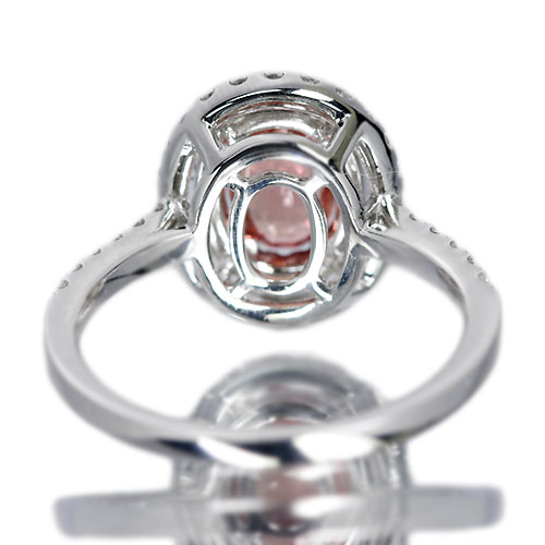 スリランカ産非加熱パパラチアサファイア 0.89ct ダイヤモンド