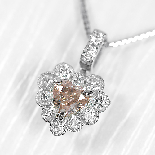 ピンクダイヤモンド 0.22ct/FOP/SI1 ハートシェイプ ダイヤモンド