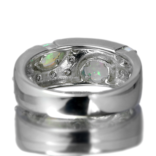 オパール 0.46ct ダイヤモンド ホワイトゴールド リング（指輪