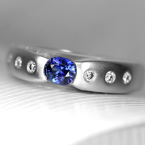 ブルーサファイヤ 0.38ct ダイヤモンド プラチナ リング(指輪）【品質 